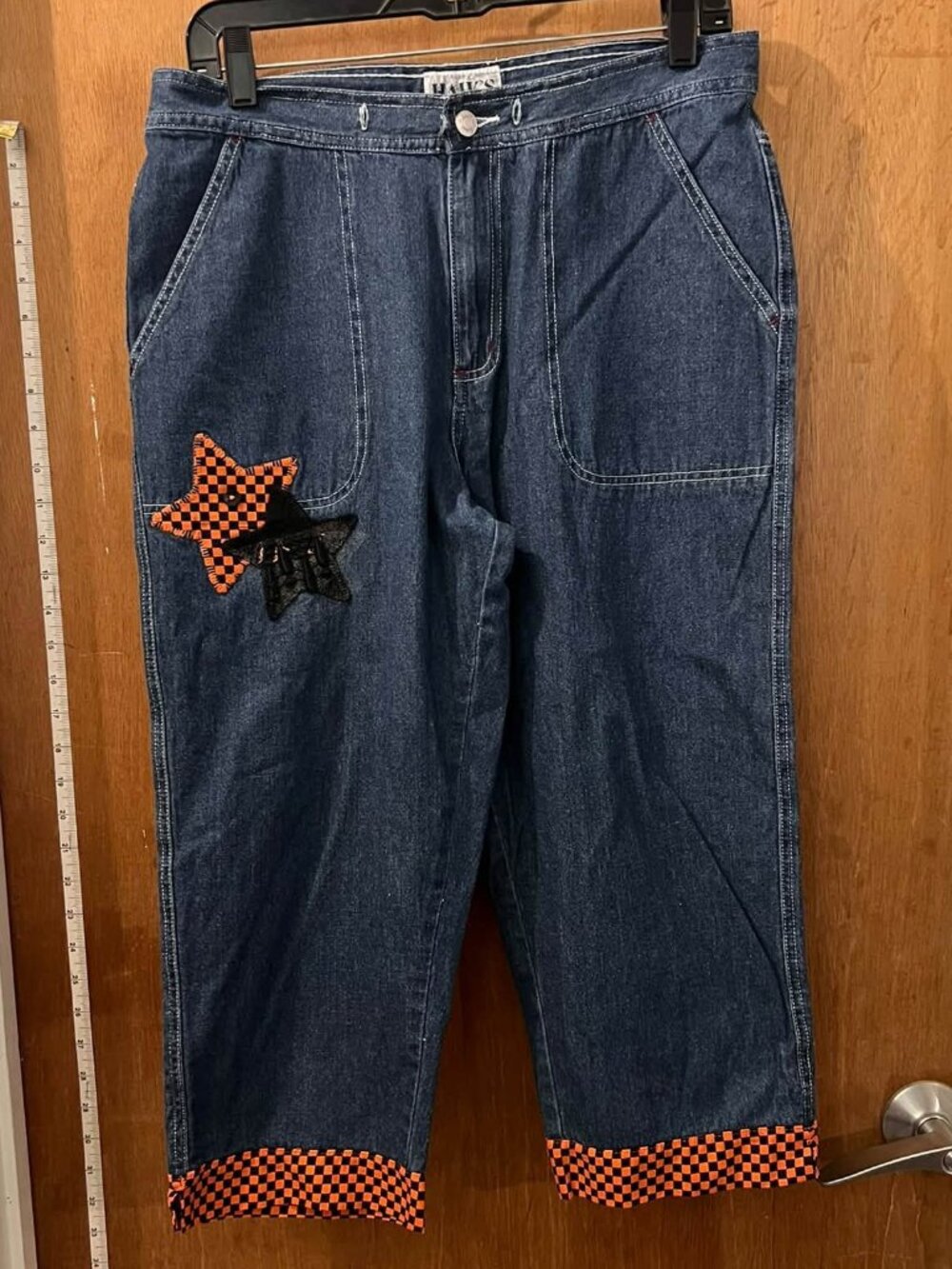 Size M - HAIK'S - Blue and Orange OSU Cowboys Jean Capri Pants - W32"/L22"